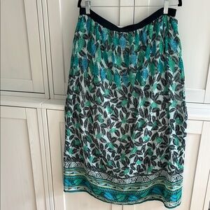 New J.Jill Leaf Patterned Maxi Skirt